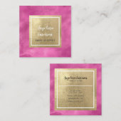 Feminine Glitzer Tinte Gold Makeup Friseur Salon Quadratische Visitenkarte (Vorne/Hinten)