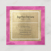 Feminine Glitzer Tinte Gold Makeup Friseur Salon Quadratische Visitenkarte (Rückseite)