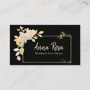 *~* Feminine Gold Lavendel Pink Blume Visitenkarte