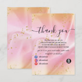 Feminine Gold und Rosa Glitzer Dankeskarte (Vorne/Hinten)