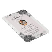 Feminine Gray Pink Blumenfeier Magnet (Rechte Seite)