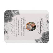 Feminine Gray Pink Blumenfeier Magnet (Horizontal)