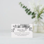 Feminine Grisaille Floral Counseling Ministry Visitenkarte (Stehend Vorderseite)