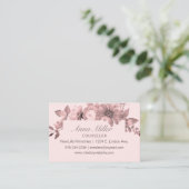 Feminine Grisaille Rose Rosa Beratung Ministerium Visitenkarte (Stehend Vorderseite)