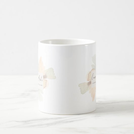 Feminine Hand bemalt Wasserfarbe Blumenmuster Kaffeetasse (Mittel)