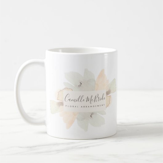 Feminine Hand bemalt Wasserfarbe Blumenmuster Kaffeetasse (Links)