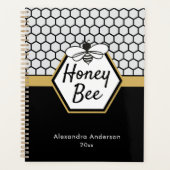 Feminine Honey Bee Apiary Honeycomb Black Gold Planer (Vorderseite)