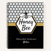 Feminine Honey Bee Apiary Honeycomb Black Yellow Notizblock (Vorderseite)