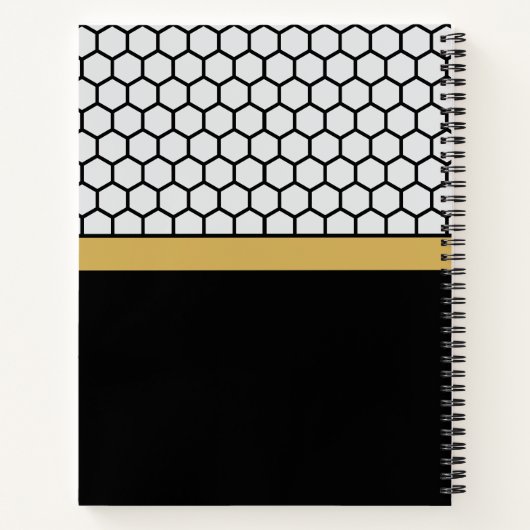 Feminine Honey Bee Apiary Honeycomb Black Yellow Notizblock (Rückseite)