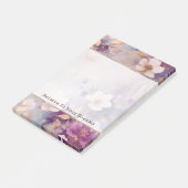 Feminine Hübsch White Glam Gold Lila Blüte Post-it Klebezettel (angewinkelt)