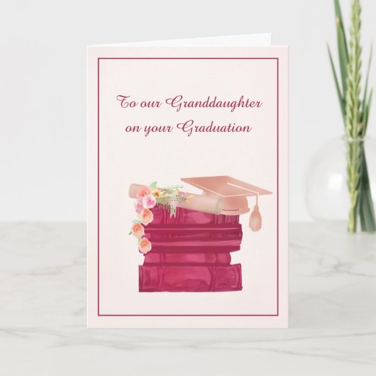 Feminine hübsche rosa Abschlussfeier Karte (Vorderseite)