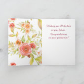 Feminine hübsche rosa Abschlussfeier Karte (Innenseite)