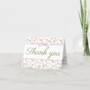Feminine Kokette Vintage Floral Geburtstagsfeier Dankeskarte
