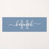Feminine Large Monogram Script Yogamatte (Vorderseite (Horizontal))