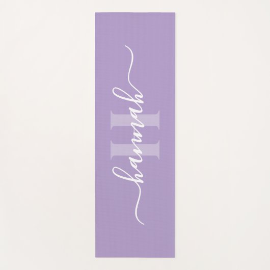 Feminine Large Monogram Script Yogamatte (Vorderseite)
