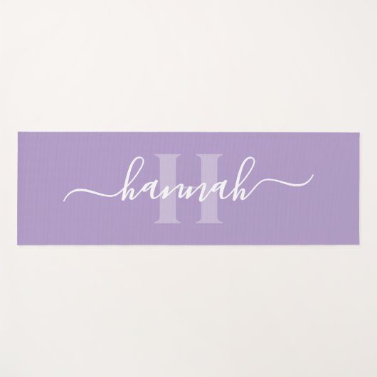 Feminine Large Monogram Script Yogamatte (Vorderseite (Horizontal))