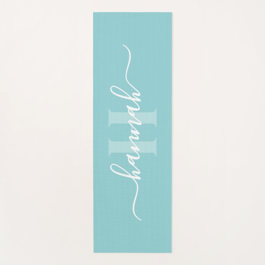 Feminine Large Monogram Script Yogamatte (Vorderseite)