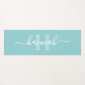 Feminine Large Monogram Script Yogamatte (Vorderseite (Horizontal))