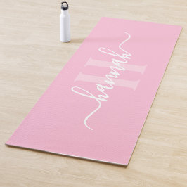 Feminine Large Monogram Script Yogamatte