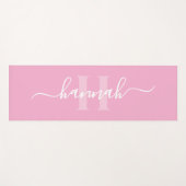 Feminine Large Monogram Script Yogamatte (Vorderseite (Horizontal))