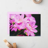 Feminine Light Pink Floral Fotografy Nature Mitteilungskarte (Vorderseite/Rückseite Beispiel)