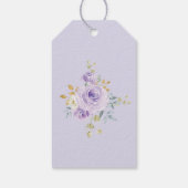 Feminine Lila Gold Aquarellfarben Rose Gastgeschen Geschenkanhänger (Rückseite)