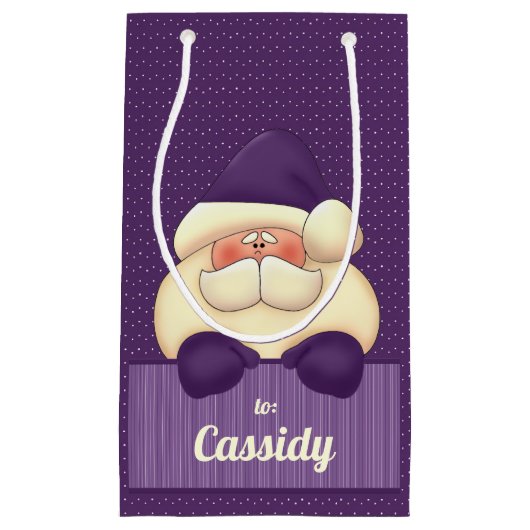 Feminine Lila Weihnachten Kleine Geschenktüte (Vorderseite)