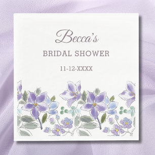 Feminine Lilac Blume Brautparty Serviette