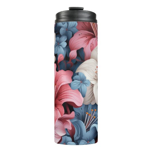 Feminine Lilien Florals Tumbler Thermosbecher (Vorderseite)
