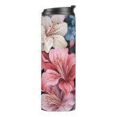 Feminine Lilien Florals Tumbler Thermosbecher (Nach links gedreht)