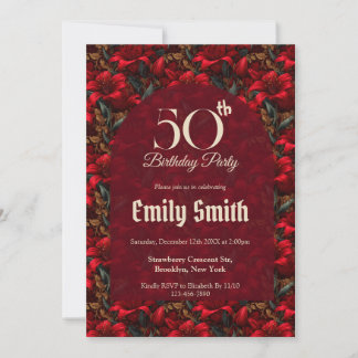 Feminine Lilies Flower Garden Birthday Invitation Einladung
