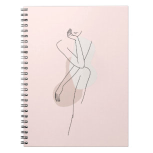 Feminine Line Art Frau Körper Wandkunst Female Notizblock