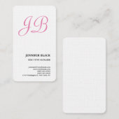 Feminine Linen Mit Monogramm Minimalistisch Modern Visitenkarte (Vorne/Hinten)