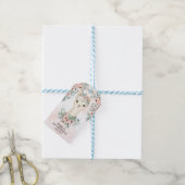 Feminine Llama Blush Pink Blumengrün Geburtstag Geschenkanhänger (Mit Garn)