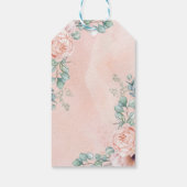 Feminine Llama Blush Pink Blumengrün Geburtstag Geschenkanhänger (Rückseite)