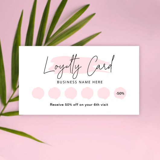 Feminine Loyalty Card Rosa Aquarellfarben Lash Prä Treuekarte