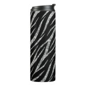 Feminine Luxury Black & Silver Klasse Zebra Print Thermosbecher (Nach links gedreht)