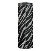 Feminine Luxury Black & Silver Klasse Zebra Print Thermosbecher (Rückseite)