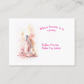 Feminine MakeUp Brush Minimalistisch Makeup Artist Visitenkarte (Vorderseite)