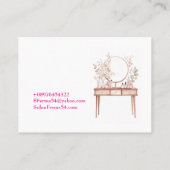 Feminine MakeUp Brush Minimalistisch Makeup Artist Visitenkarte (Rückseite)