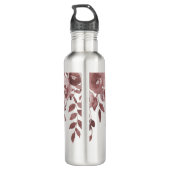 Feminine Mauve Blush Floral mit Namen Edelstahlflasche (Rückseite)