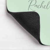 Feminine Minimalistisch Minze Green Script Individ Mousepad (Ecke)