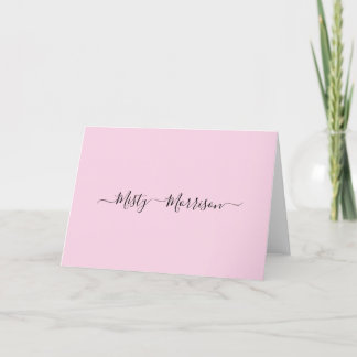 Feminine Minimalistisch Modern Pink Script Individ Dankeskarte