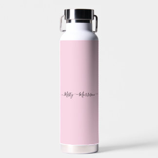 Feminine Minimalistisch Modern Pink Script Individ Trinkflasche
