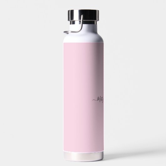 Feminine Minimalistisch Modern Pink Script Individ Trinkflasche (Rechts)