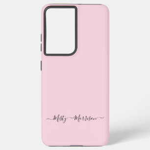 Feminine Minimalistisch Pastel Pink Script Individ Samsung Galaxy Hülle