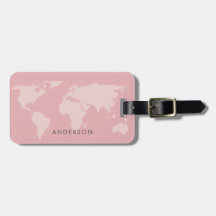 FEMININE MIRLY BLUSH PINK ROSE GOLD WORLMAP