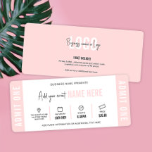 Feminine Modern Event Ticket Company Geschenkgutsc