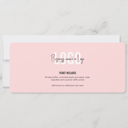 Feminine Modern Event Ticket Company Gift Voucher Einladung (Rückseite)
