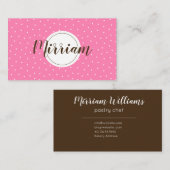 Feminine moderne berufliche rosa und braun visitenkarte (Vorne/Hinten)